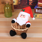 Christmas Candy Storage Box Decoration Bamboo Basket Bowl