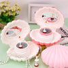 Shell Shape Ballet Girl Jewelry Music Box with Mirror