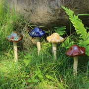 4 Pieces Handmade Ceramic Exquisite Mushroom Garden Decoration