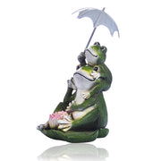 Cartoon Frog Garden Statue Rustic Animal Resin Ornament Patio Hallway Decoration