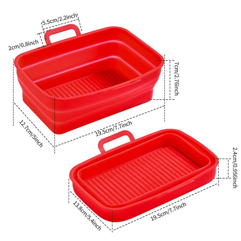 Folding Air Fryer Tray Reusable Silicone Pot for Air Fryer BBQ, Cooking  Silicone Baking Tray Air Fryer Accessories (BPA-Free, No FDA) - Red  Wholesale