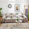 Multifunctional Large Size Geometric Sofa Blanket with Tassel