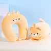 2-in-1 U-Shaped Neck Pillow Deformable Back Cushion Cute Stuffed Animal Plush Toy